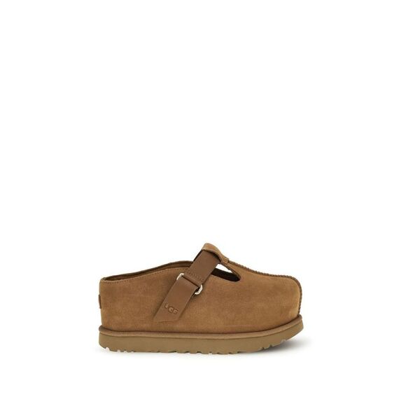 UGG Brown Calf Leather Bos Taurus Women\'s Mules